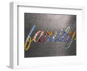 Family Sign Metal-Design Turnpike-Framed Giclee Print