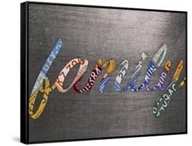 Family Sign Metal-Design Turnpike-Framed Stretched Canvas