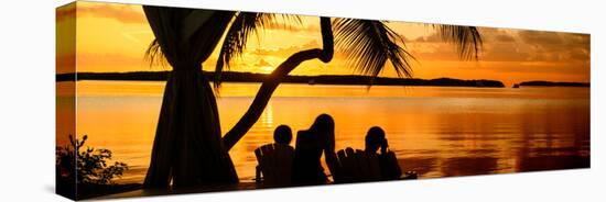 Family Silhouette at Sunset - Florida-Philippe Hugonnard-Stretched Canvas