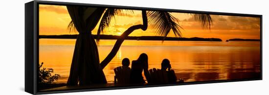 Family Silhouette at Sunset - Florida-Philippe Hugonnard-Framed Stretched Canvas