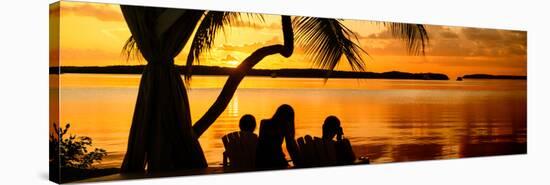 Family Silhouette at Sunset - Florida-Philippe Hugonnard-Stretched Canvas