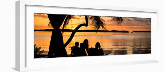 Family Silhouette at Sunset - Florida-Philippe Hugonnard-Framed Photographic Print