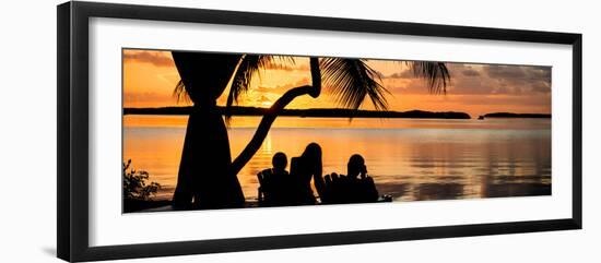 Family Silhouette at Sunset - Florida-Philippe Hugonnard-Framed Premium Photographic Print