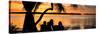 Family Silhouette at Sunset - Florida-Philippe Hugonnard-Stretched Canvas