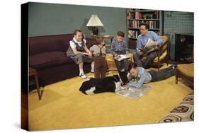 Family Sitting around Living Room-William P. Gottlieb-Stretched Canvas