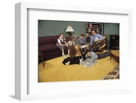 Family Sitting around Living Room-William P. Gottlieb-Framed Photographic Print