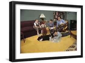 Family Sitting around Living Room-William P. Gottlieb-Framed Photographic Print