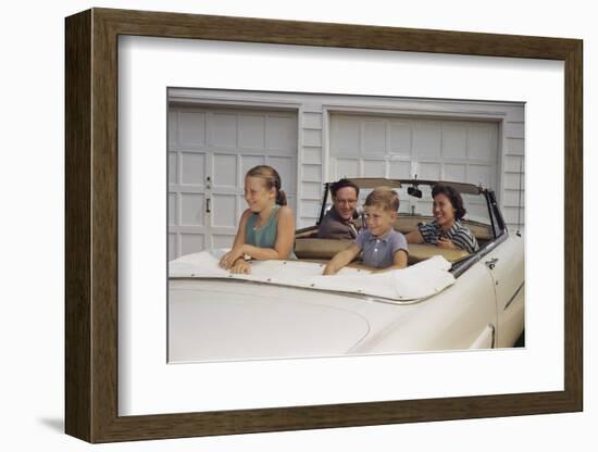 Family Sitting in Car Outside Garage-William P. Gottlieb-Framed Photographic Print