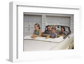 Family Sitting in Car Outside Garage-William P. Gottlieb-Framed Photographic Print