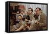 Family Sitting on Couch Together-William P. Gottlieb-Framed Stretched Canvas