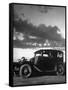 Family Sleeping in their Car Alongside Highway 30-Allan Grant-Framed Stretched Canvas