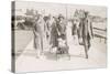 Family Strolling Along Sea Front with Baby, 1930S-null-Stretched Canvas