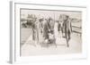 Family Strolling Along Sea Front with Baby, 1930S-null-Framed Photographic Print