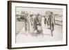 Family Strolling Along Sea Front with Baby, 1930S-null-Framed Photographic Print