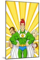 Family Superhero-Omino di Carta-Mounted Art Print