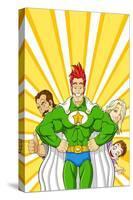 Family Superhero-Omino di Carta-Stretched Canvas