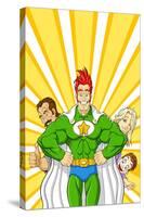 Family Superhero-Omino di Carta-Stretched Canvas
