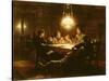 Family Supper in the Lamp Light, 19th Century-Knut Ekvall-Stretched Canvas