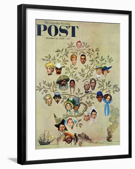 "Family Tree" Saturday Evening Post Cover, October 24,1959-Norman Rockwell-Framed Giclee Print