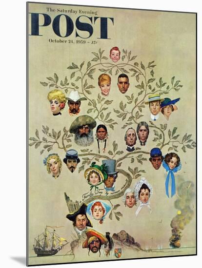 "Family Tree" Saturday Evening Post Cover, October 24,1959-Norman Rockwell-Mounted Giclee Print