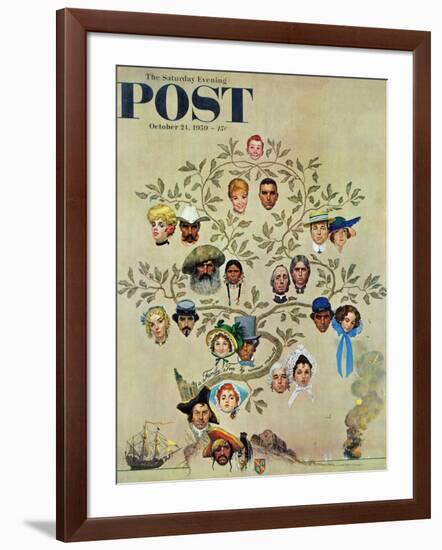 "Family Tree" Saturday Evening Post Cover, October 24,1959-Norman Rockwell-Framed Giclee Print