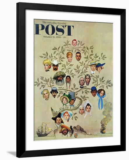 "Family Tree" Saturday Evening Post Cover, October 24,1959-Norman Rockwell-Framed Giclee Print