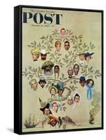 "Family Tree" Saturday Evening Post Cover, October 24,1959-Norman Rockwell-Framed Stretched Canvas