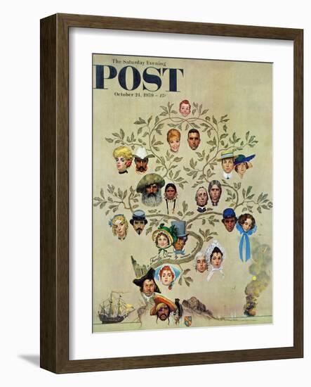 "Family Tree" Saturday Evening Post Cover, October 24,1959-Norman Rockwell-Framed Giclee Print