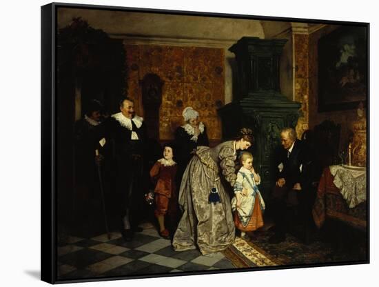 Family Visit, 1869-Carl L.f. Becker-Framed Stretched Canvas