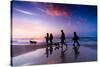 Family Walk on the Beach at Sunset-Michal Bednarek-Stretched Canvas