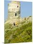 Family Walking in Blooming Maquis to Genoese Tower, Le Sentier Des Douaniers, Cap Corse-Trish Drury-Mounted Photographic Print