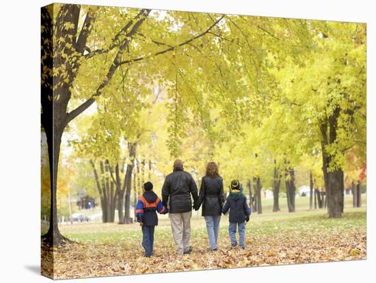 Family Walking in the Park-null-Stretched Canvas