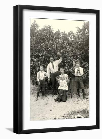 Family with Grapefruit Tree-null-Framed Art Print