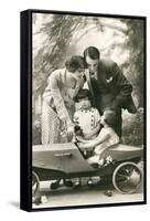 Family with Soap Box Racer-null-Framed Stretched Canvas