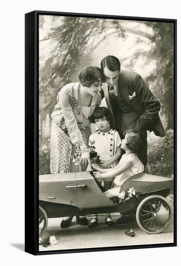 Family with Soap Box Racer-null-Framed Stretched Canvas