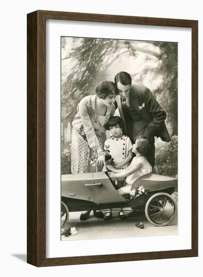 Family with Soap Box Racer-null-Framed Art Print