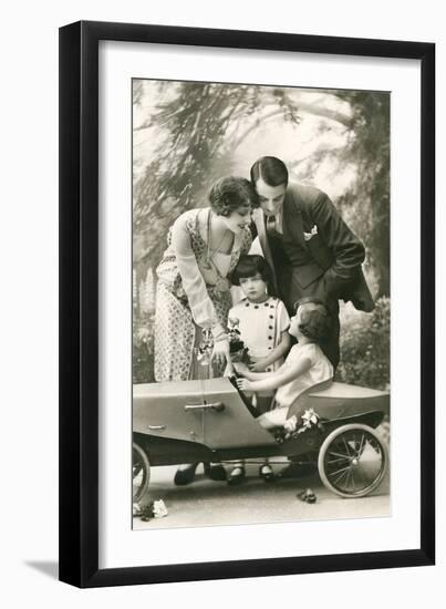 Family with Soap Box Racer-null-Framed Art Print