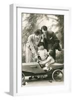 Family with Soap Box Racer-null-Framed Art Print