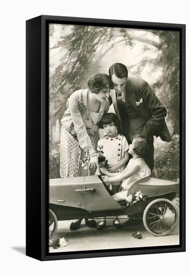 Family with Soap Box Racer-null-Framed Stretched Canvas