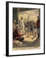 Famine, Hindu Men in Front of the British, 1897 from Petit Journal-null-Framed Giclee Print