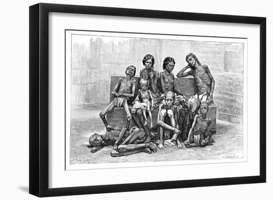 Famine Victims, India, 1895-Charles Barbant-Framed Giclee Print