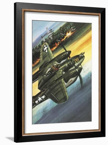 Famous Aircraft and Their Pilots: Lockheed Lightning - Major Richard I. Bong-Wilf Hardy-Framed Giclee Print