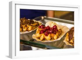 Famous Belgian waffles, Bruges, West Flanders, Belgium.-Michael DeFreitas-Framed Photographic Print