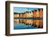 Famous Bryggen Street with Wooden Colored Houses in Bergen, Norway, UNESCO World Heritage Cite - Ar-Mikhail Varentsov-Framed Photographic Print