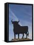 Famous Bull Symbols of the Bodegas Osborne, Puerto De Santa Maria, Spain-Walter Bibikow-Framed Stretched Canvas