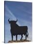 Famous Bull Symbols of the Bodegas Osborne, Puerto De Santa Maria, Spain-Walter Bibikow-Stretched Canvas