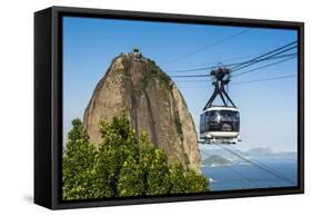 Famous Cable Car Leading Up to the Sugarloaf in Rio De Janeiro, Brazil, South America-Michael Runkel-Framed Stretched Canvas