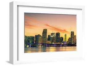 Famous City of Miami, Summer Sunset-prochasson-Framed Photographic Print