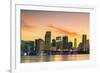 Famous City of Miami, Summer Sunset-prochasson-Framed Photographic Print