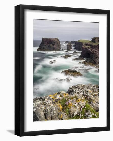 Famous Cliffs and Sea Stacks of Esha Ness, Shetland Islands-Martin Zwick-Framed Photographic Print